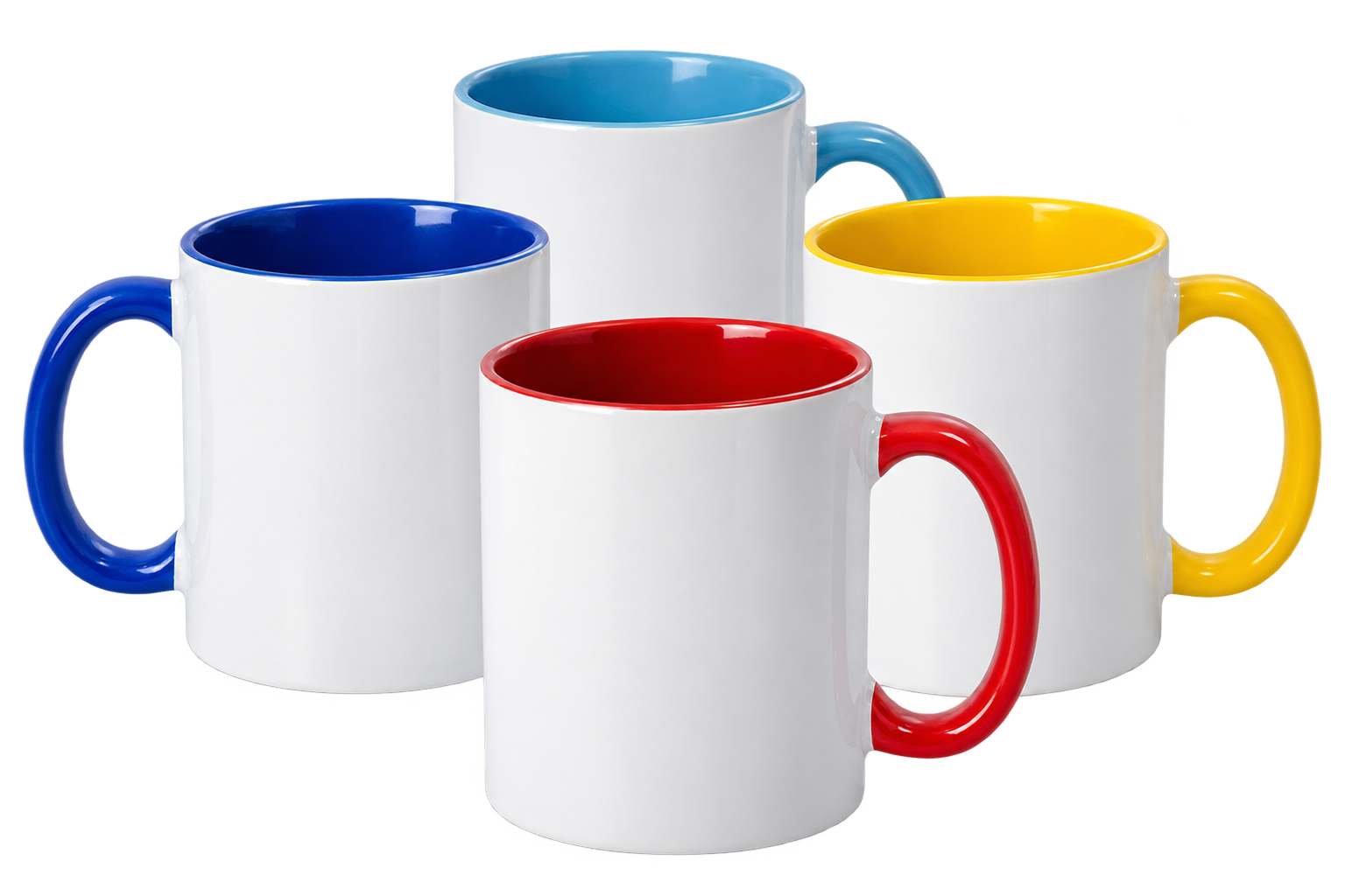 Tazas corporativas con asa e interior de color